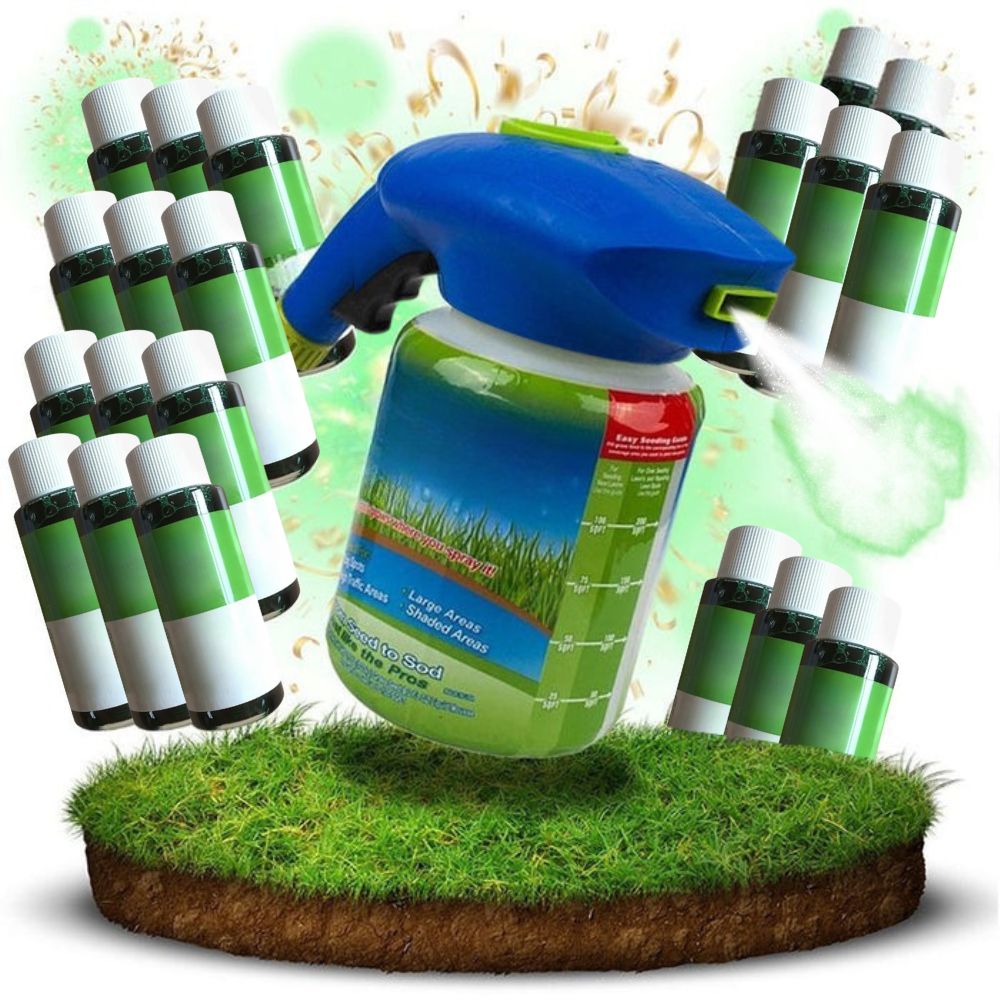 TavvitaImp010 liquid lawn seed spray for easy, lush, fast-growing home garden lawn repair & hydroseeding.
