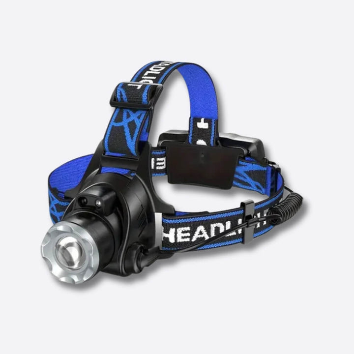 Ultra-bright LED headlamp for outdoor adventure. Unisex, rechargeable, weather-resistant for camping & hiking.
