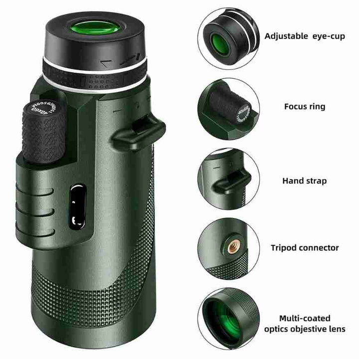 Get crisp 600x Ultra-Zoom views with this monocular telescope, perfect for birdwatching & outdoor discovery.
