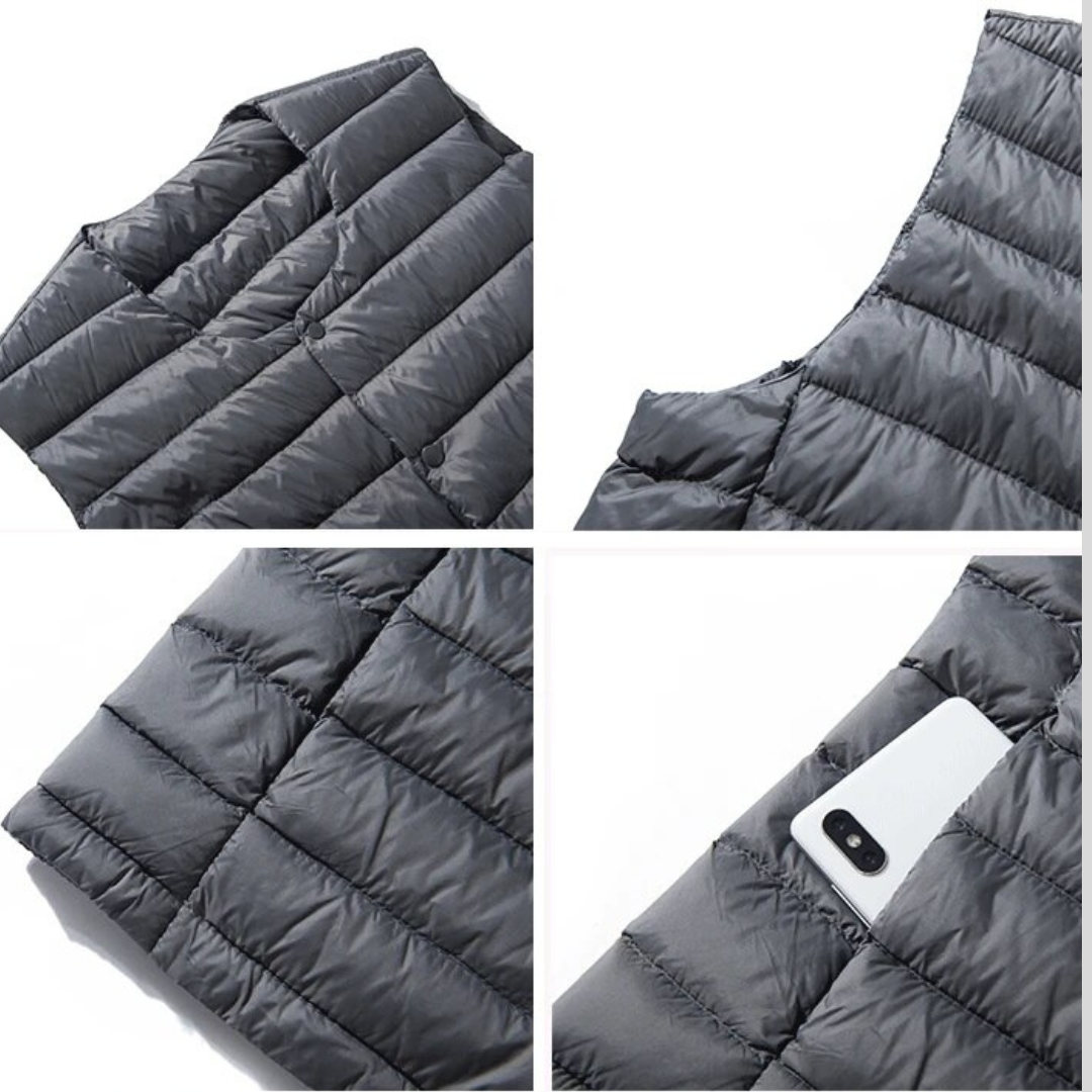 Casual men's ultralight vest, perfect for outdoor activities or as a warm layering piece.