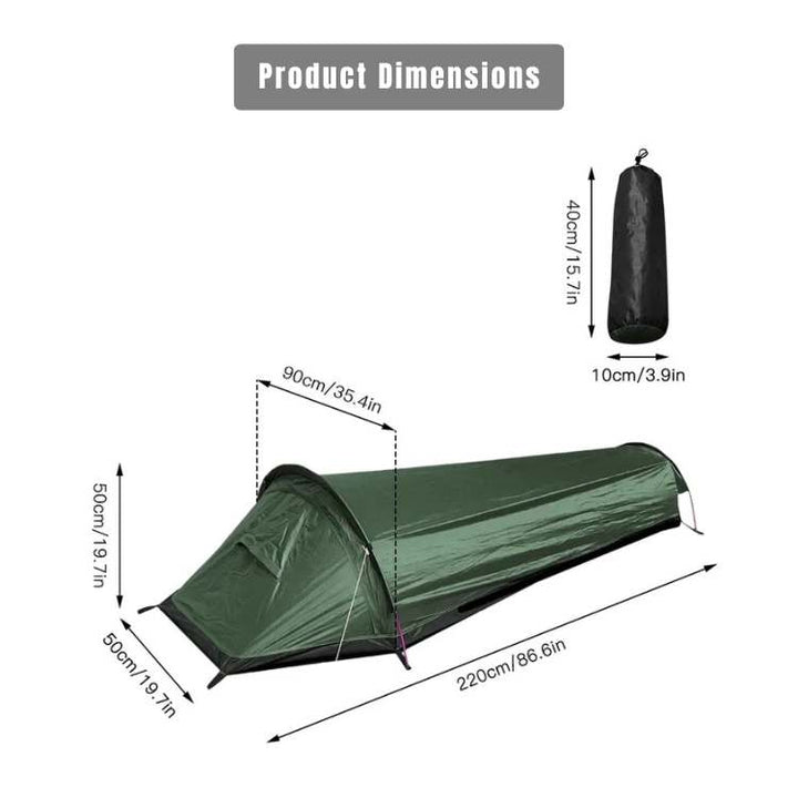 Compact, ultralight solo camping tent. Essential backpacking gear for any single person outdoor adventure.