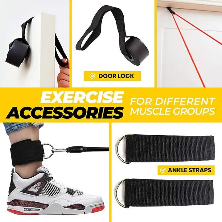 Unisex resistance bands ideal for strength training, yoga, and physical therapy. Portable full body workout.