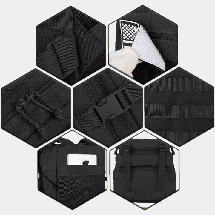 Rugged unisex 30L outdoor survival backpack. Perfect hiking pack for adventure travel & camping gear.