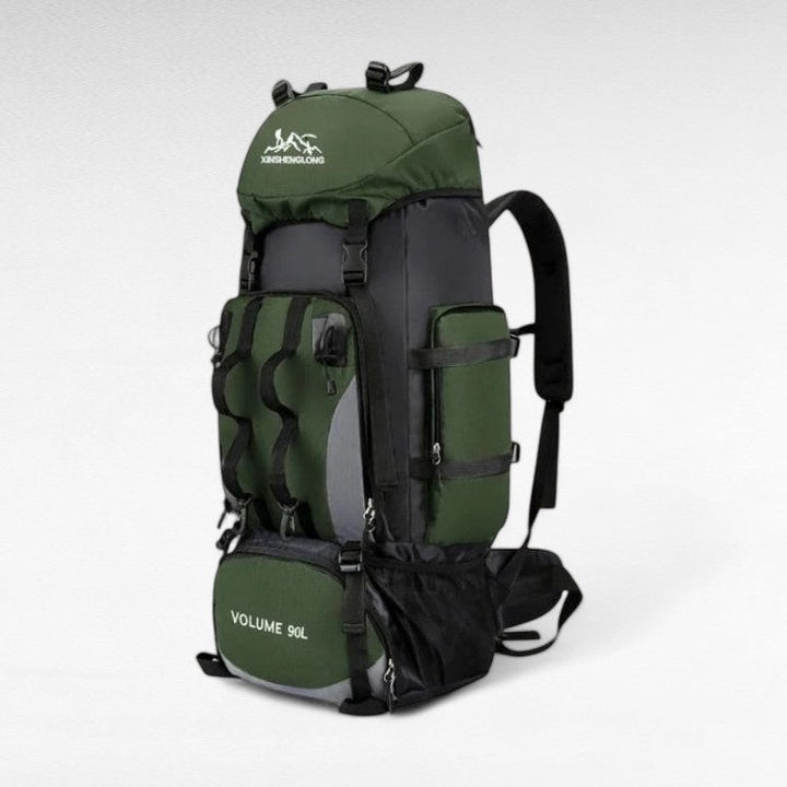 Unisex 90L lightweight waterproof hiking backpack, perfect for camping & trekking adventures.