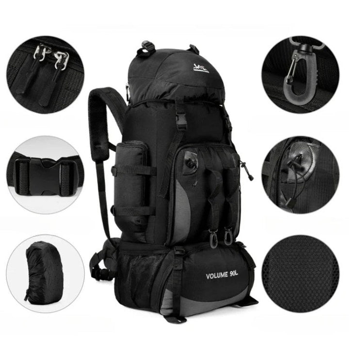 Lightweight waterproof hiking backpack for men & women, durable outdoor gear for extended treks.