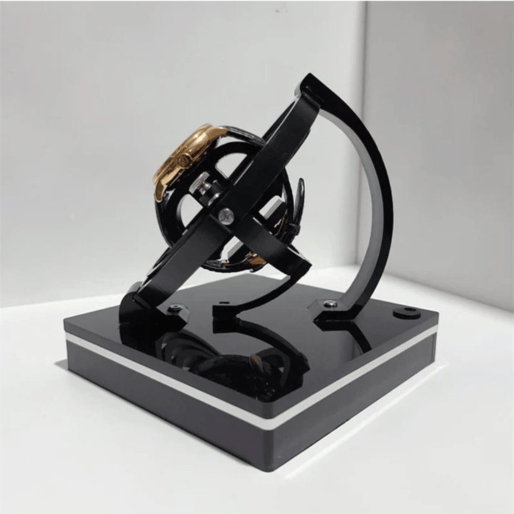 Elegant single automatic watch winder for luxury timepieces, a sophisticated home decor accessory for watch enthusiasts.