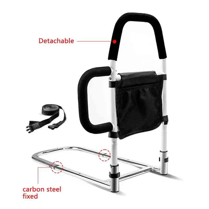Bedside support handle, aiding independent living & safe transfers for seniors & disabled.