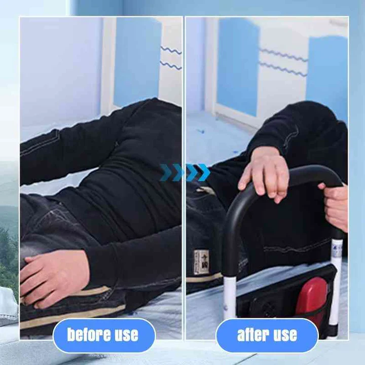 Simple bed assist handle, a durable mobility aid & safety rail for enhanced elderly support.