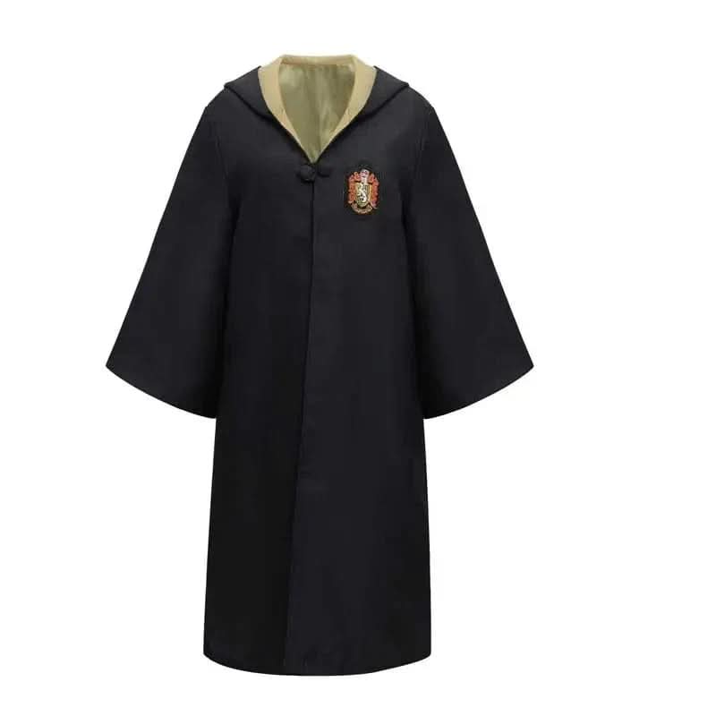 Mysterious wizard robe costume with a hood, suitable for both kids and adults' magical party outfits.