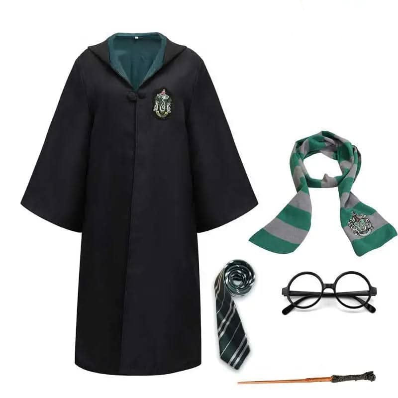 Dark wizard robe costume for children & adults, a versatile fantasy apparel choice for any magical event.