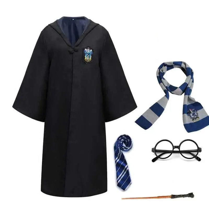High-quality unisex wizard robe, ideal for a magical school uniform costume, kids' and adult fantasy dress-up.