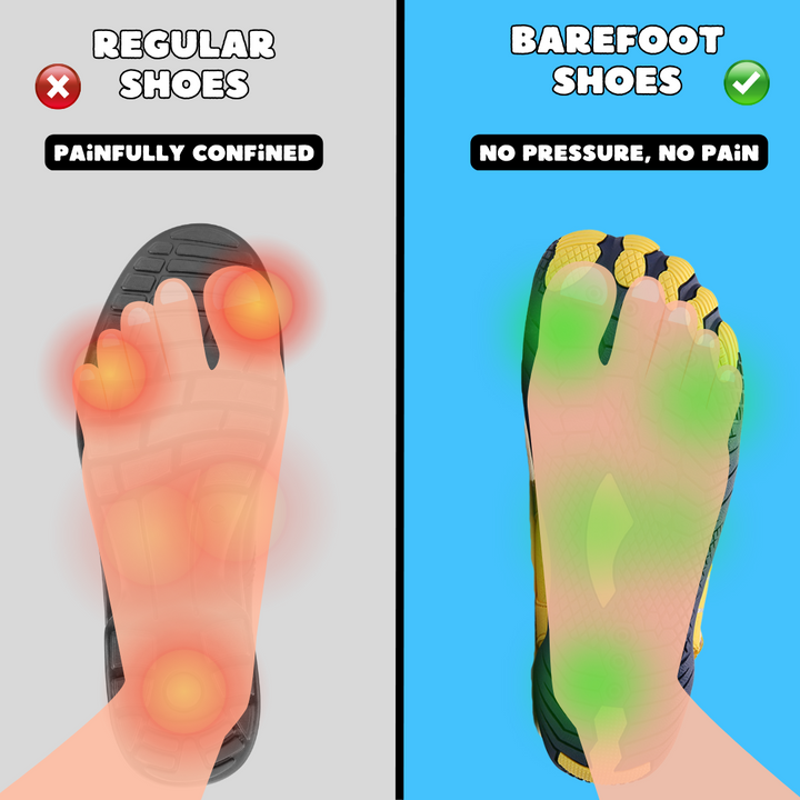 Stylish unisex barefoot shoes, offering natural movement & flexible sole for comfort.