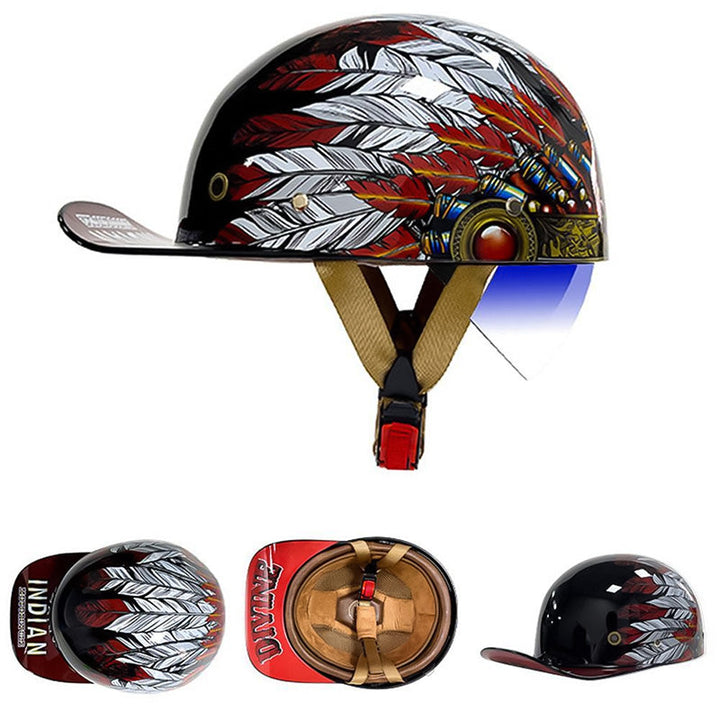 Stylish and safe: Unisex DOT certified baseball motorcycle helmet for urban riders.