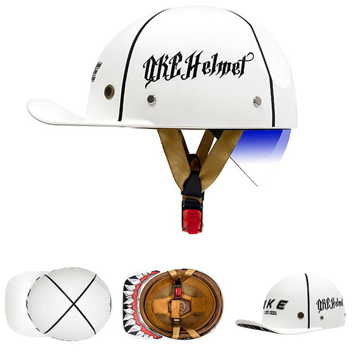 Unisex riding accessory: DOT approved baseball motorcycle helmet, protective & comfortable.