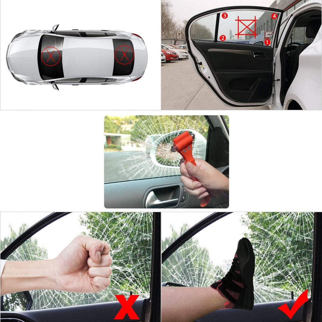Vehicle emergency rescue tool: dual car safety hammers & seatbelt cutters. Prepare for any road safety situation.