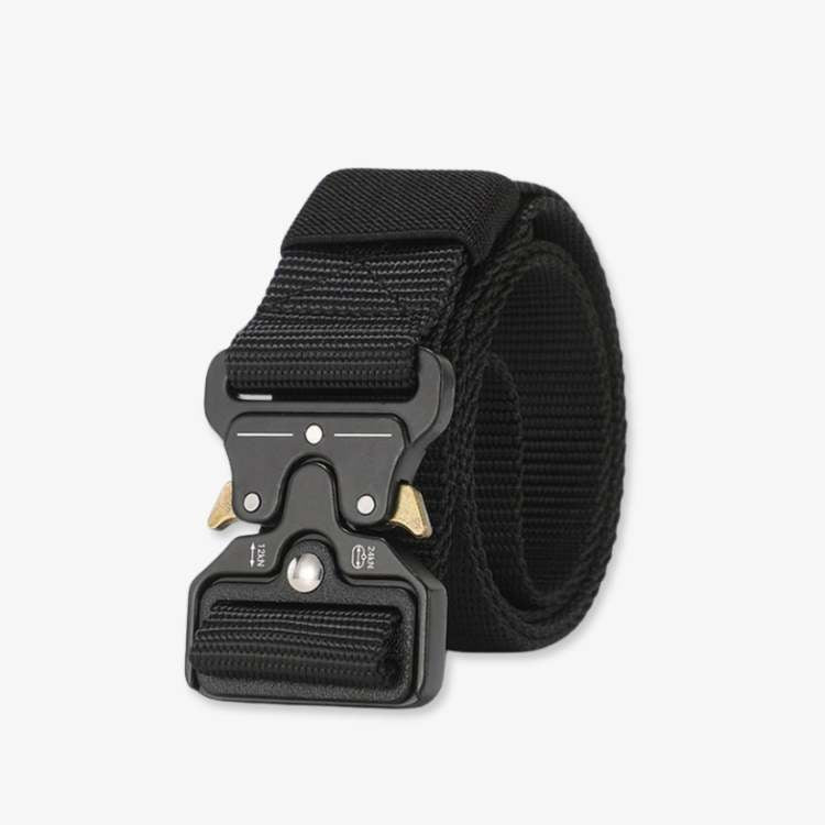 Versatile unisex tactical belt in durable nylon, quick-release for outdoor, hiking, and daily wear.
