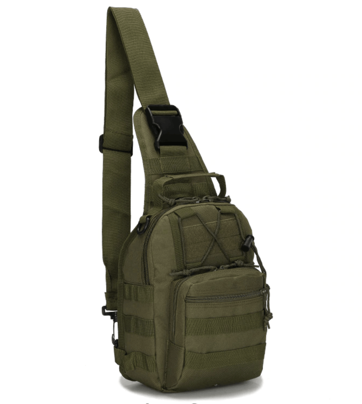 Unisex Easy Day Tactical Backpack in desert tan, front view with multiple storage compartments.