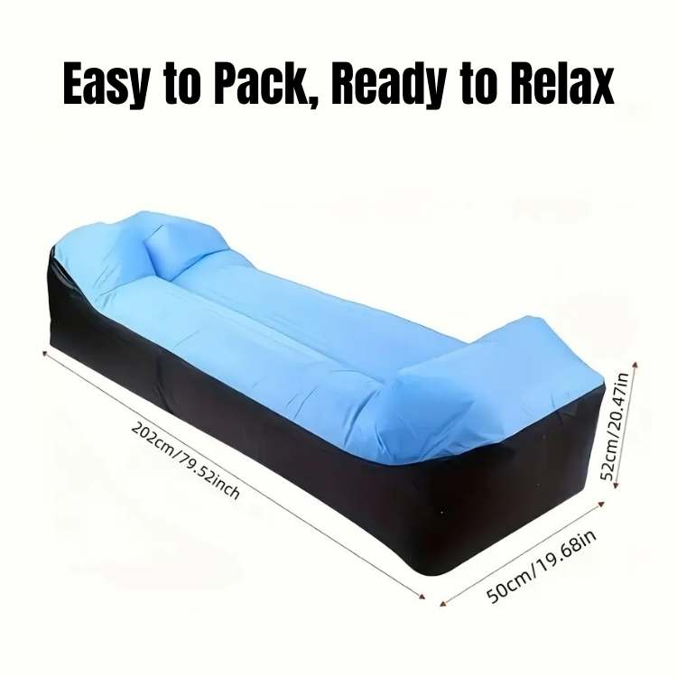 Quick setup inflatable sofa lounger for effortless outdoor relaxation; portable & comfortable for any adventure.