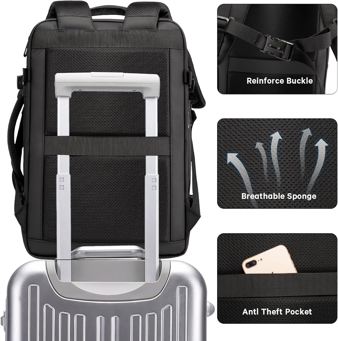 Versatile travel accessory: expandable 26-45L waterproof backpack for journeys.
