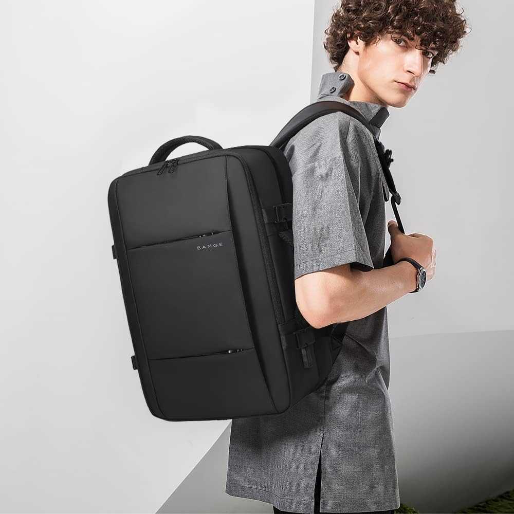 Waterproof unisex travel bag, 26-45L capacity with dedicated laptop compartment.