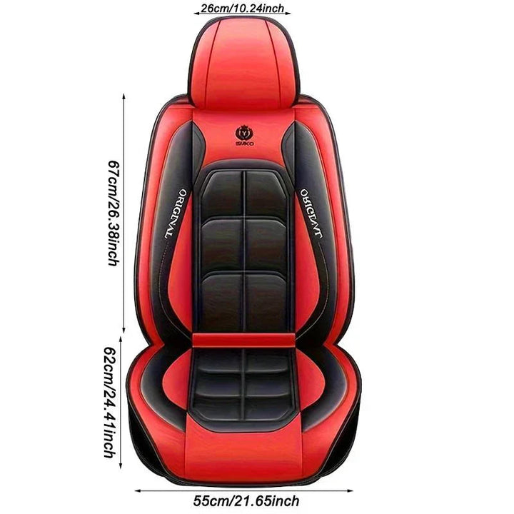 Stylish faux leather car seat cover. Upgrades car interior, provides seat protection & universal fit comfort.