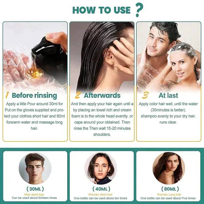 TavvitaImp009 Instant Black Hair Dye Shampoo for quick gray coverage, leaving hair naturally black and nourished.