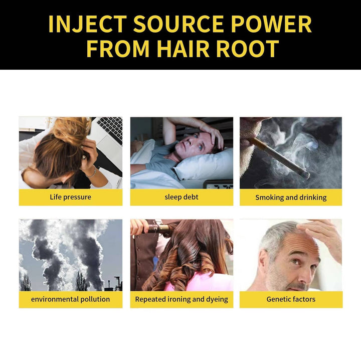 Chemical-free black hair color shampoo, instantly dyes gray hair for a natural, rich, and healthy look.