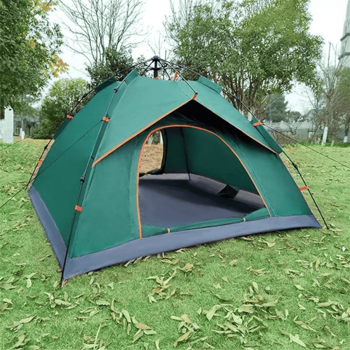 Unisex instant setup pop-up camping tent for outdoor adventures. Quick, lightweight, portable shelter.