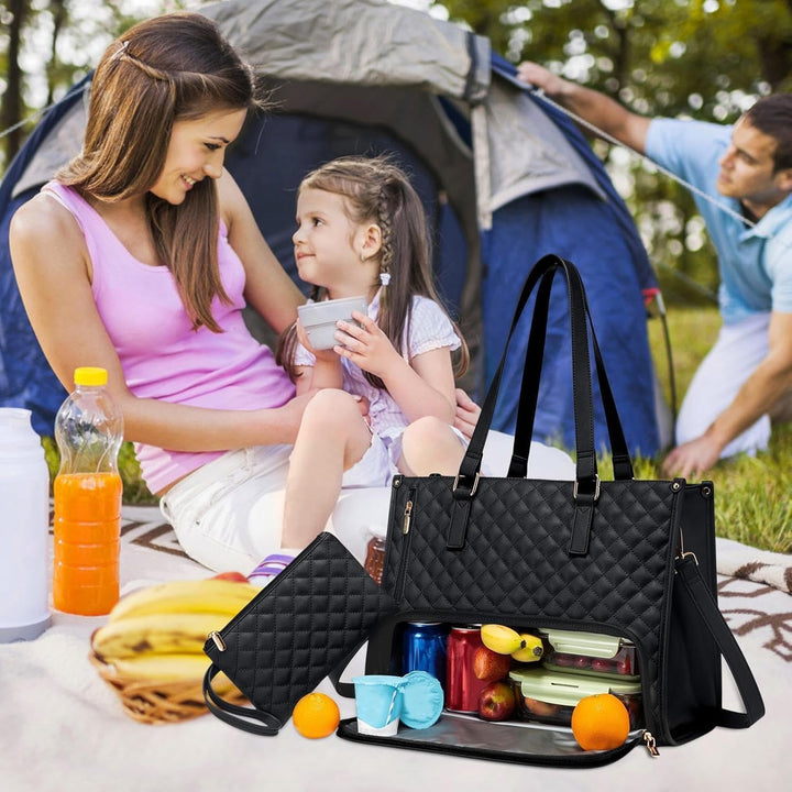 Insulated unisex tote bag for keeping lunch fresh & carrying a laptop. Ideal work & travel companion.