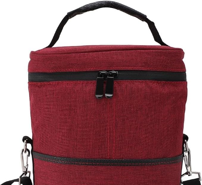 Unisex insulated tote bag for 2 wine bottles; a practical drink cooler & travel accessory.