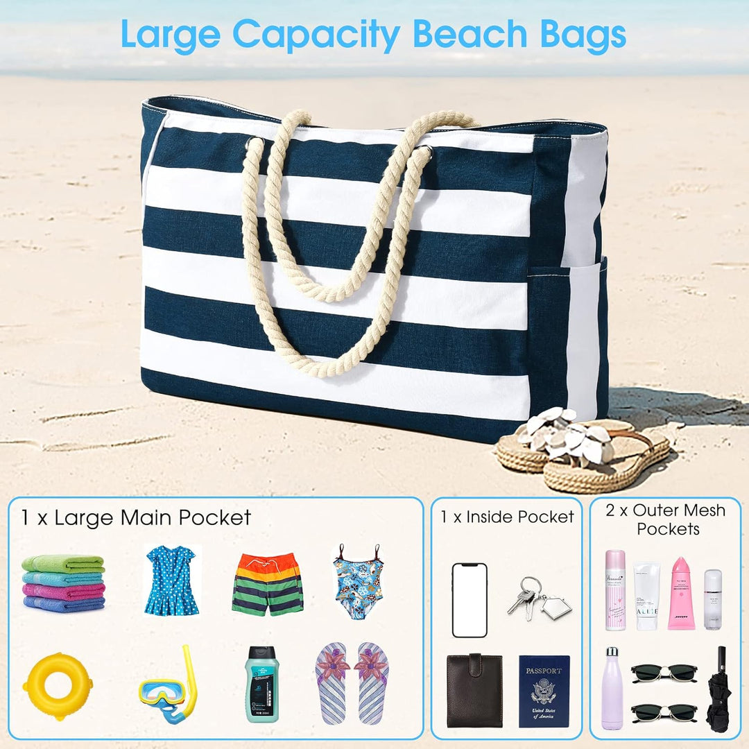 Front zipper pocket on a waterproof tote bag for quick access to small items.
