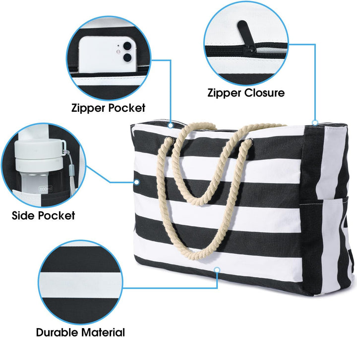 Large durable waterproof tote, ideal for gym clothes and towels, odor-resistant.