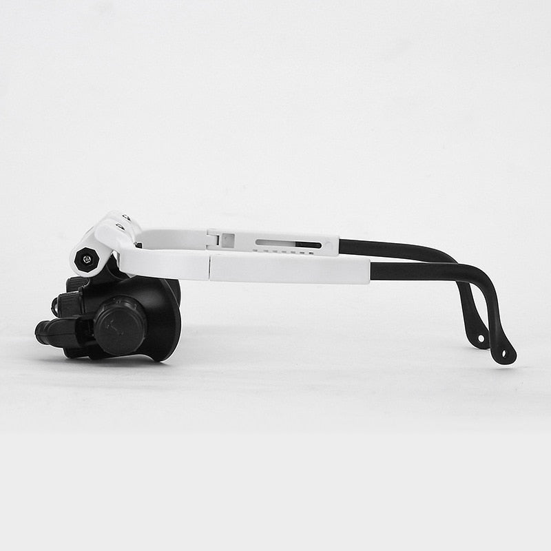 High-magnification LED eyewear (8x, 15x, 23x) for intricate hobby work, electronics repair, and model building.