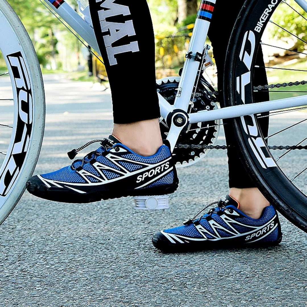 Performance unisex cycling shoes. Lightweight barefoot design ideal for road, trail, & mountain biking.