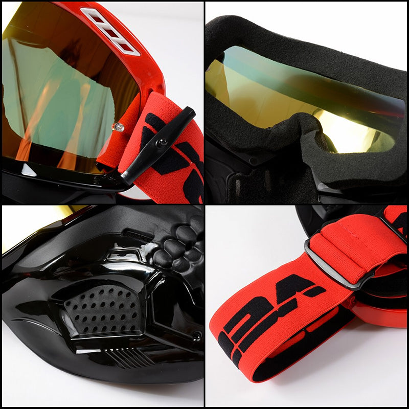 Adventure-ready unisex motorcycle goggles, durable and protective eyewear for clear vision during off-road riding.