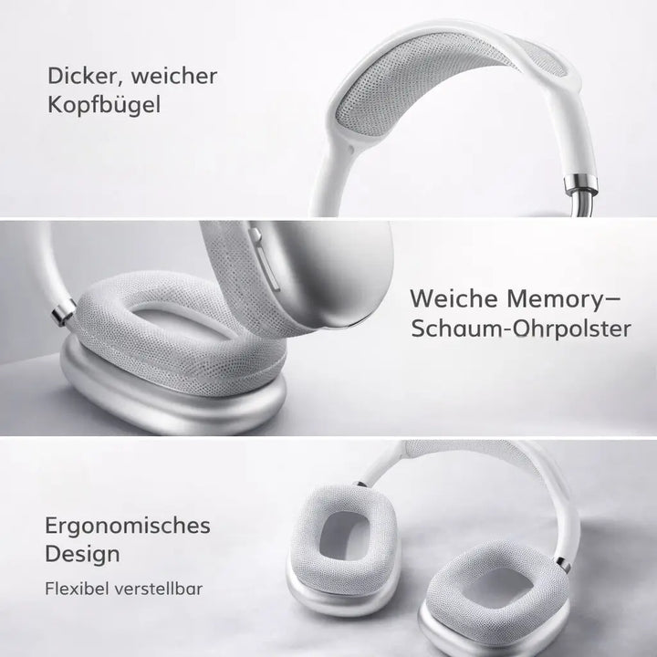 Unisex wireless over-ear headphones featuring advanced active noise cancellation technology.