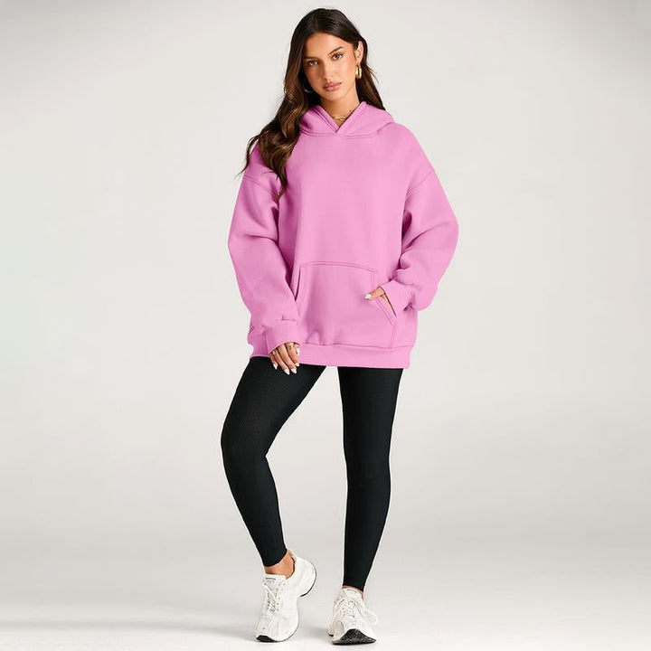 Unisex oversized hoodie in a cozy cotton blend, ideal for casual everyday comfort and streetwear style
