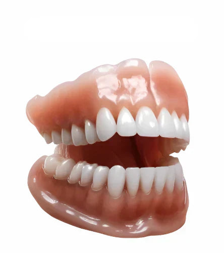 Personalized full dentures, natural look ivory & white teeth, designed for comfort and a beautiful, confident smile.