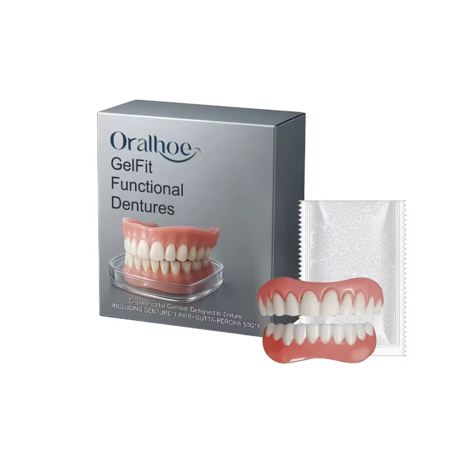 Natural look ivory white personalized full dentures for enhanced oral care and a bright smile.
