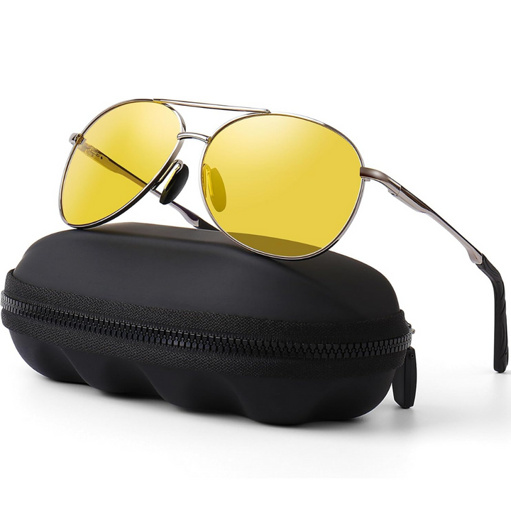 Men's & women's polarized aviator sunglasses. Stylish metal frame, UV protection eyewear.