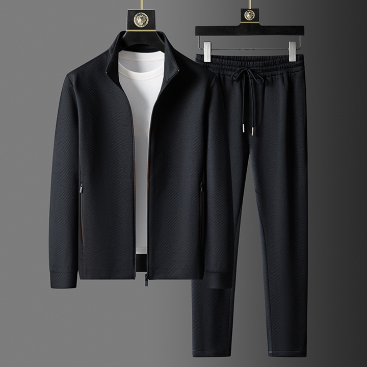 Stylish unisex tracksuit, a versatile two-piece set for spring, autumn, and everyday layering comfort.