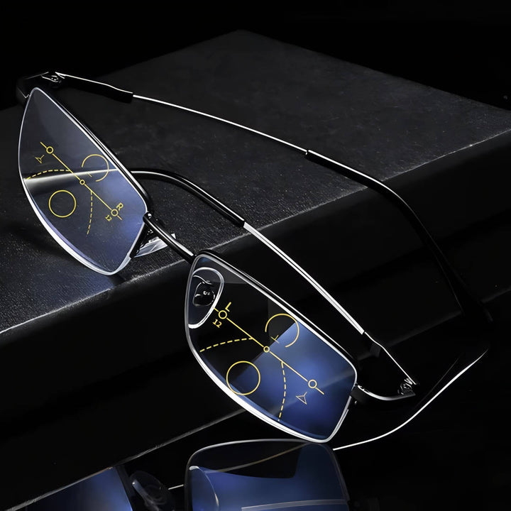 Unisex progressive multifocal glasses for clear distance & reading vision, TavvitaImp010.