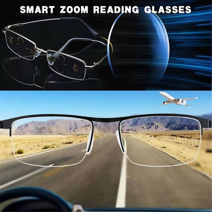 TavvitaImp010 unisex multifocal glasses with blue light filter, UV protection & anti-glare for eye care.