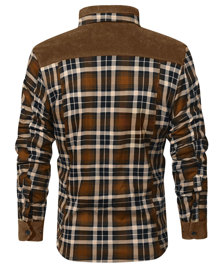Unisex casual flannel jacket, insulated and plaid patterned, for everyday winter use
