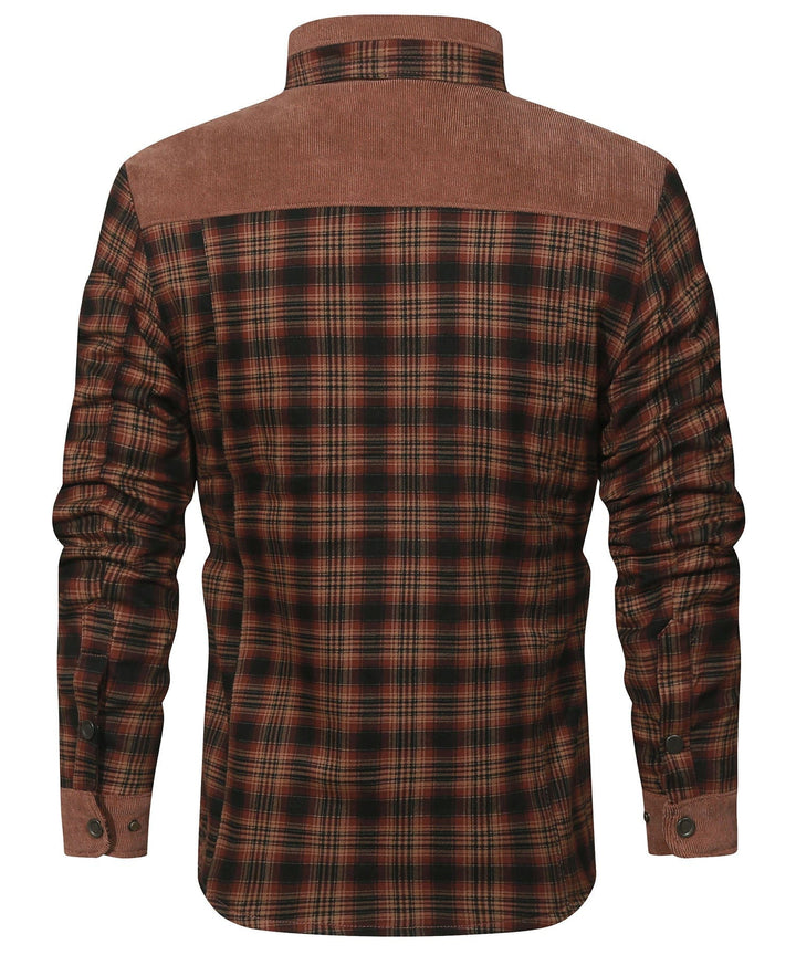 Unisex winter jacket: thick plaid flannel with insulation, offering superior warmth