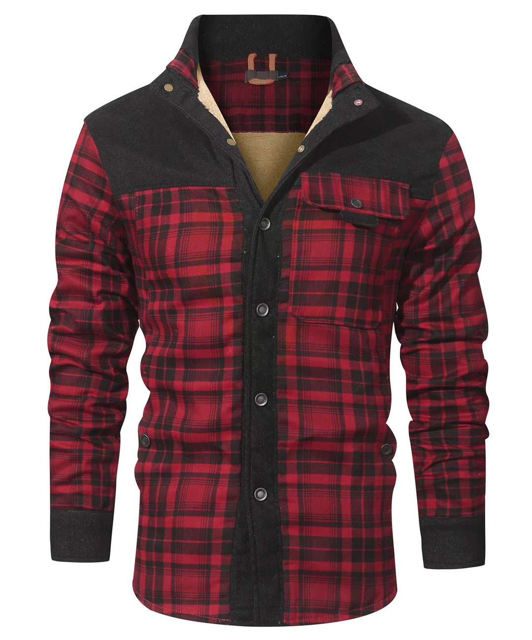 Unisex plaid winter jacket with a focus on its insulated lining for extra warmth