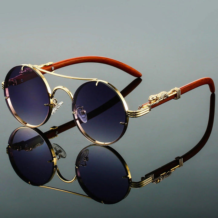 Fashionable unisex retro shades with a double bridge design, offering anti-reflective and UV protective lenses.