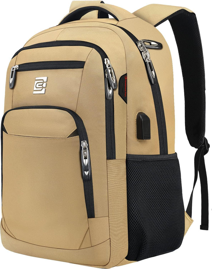 Unisex slim anti-theft laptop backpack with USB port, perfect for secure daily commute.