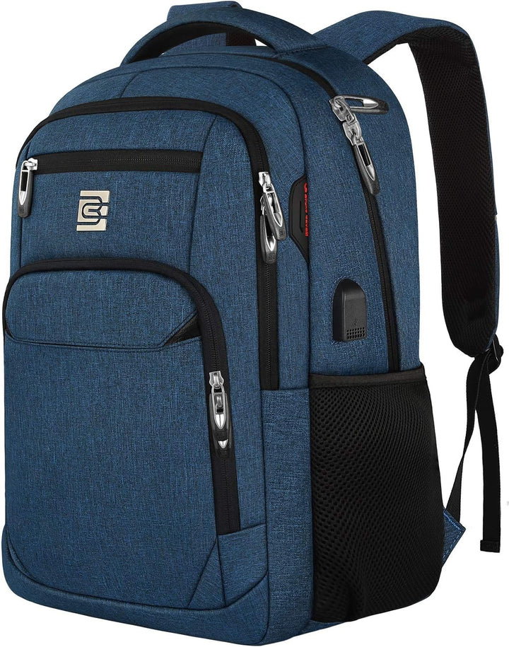 Sleek black anti-theft laptop backpack, perfect for daily use, school, or business travel.