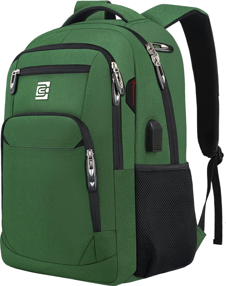 Anti-theft travel backpack, sleek and slim, with a USB charging port for on-the-go power.